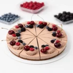 چیزکیک شکلاتی توت فرنگی و گیلاس