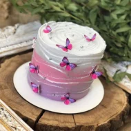 کیک تولدپروانه ای بنفش - تصویر 1
