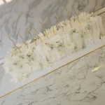 کیک عروسی مستطیل گل و مروارید